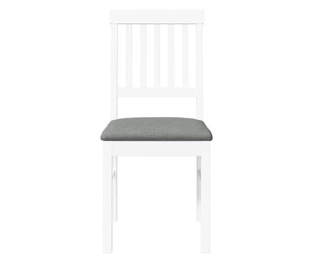 Jedilni stoli z blazinami, 2 kosa, masiven les kavčukovca, bela