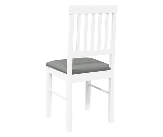 Jedilni stoli z blazinami, 2 kosa, masiven les kavčukovca, bela