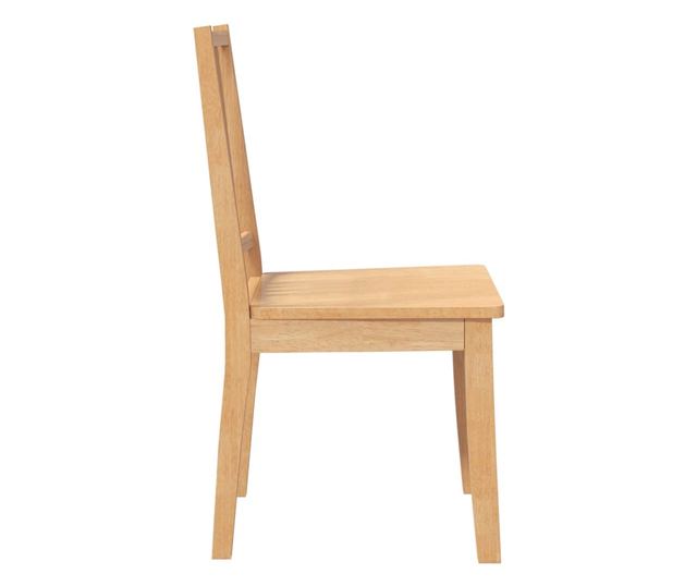 Jedilni stoli 2 kosa trden les kavčukovca naravne barve