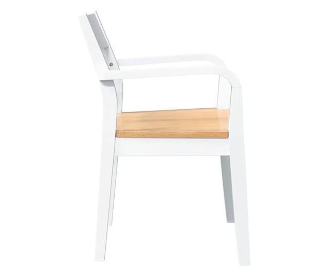 Jedilni stoli 2 kosa masiven les kavčukovca bel