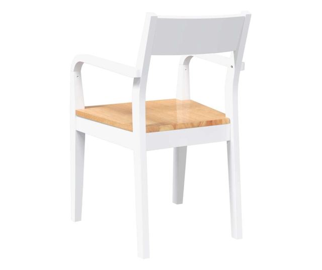 Jedilni stoli 2 kosa masiven les kavčukovca bel