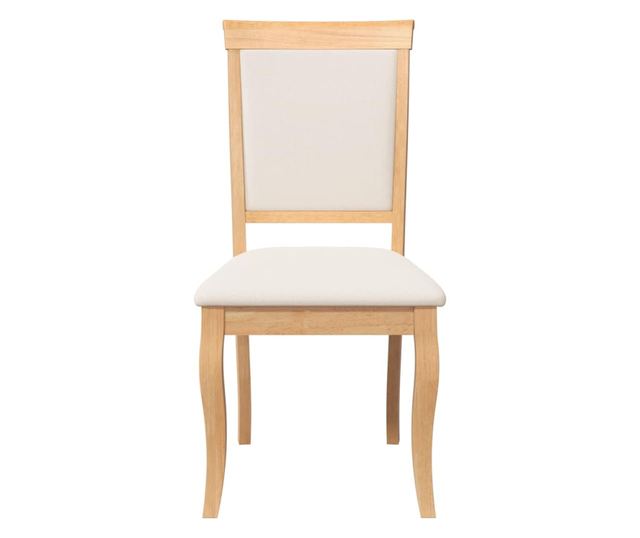 Jedilni stoli z blazinami 2 kosa masiven kavčukovec naravne barve