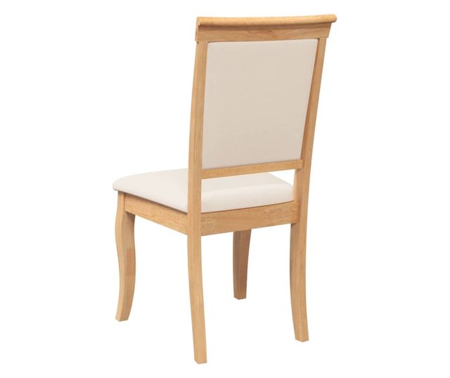 Jedilni stoli z blazinami 2 kosa masiven kavčukovec naravne barve