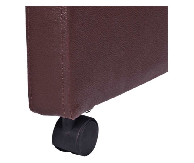 Jedilni stoli, 2 kosa, rjavi, umetno usnje