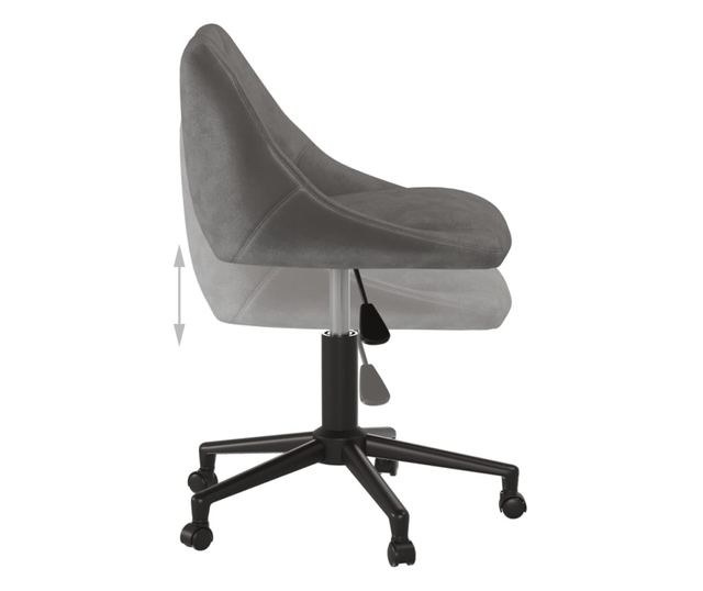 Vrtljiv jedilni stol, temno siv, žamet