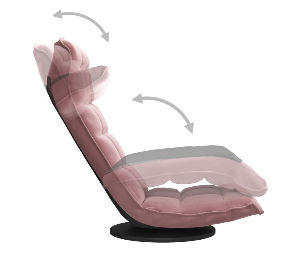 Podesivi stolić, ružičasti, baršunasti - 6