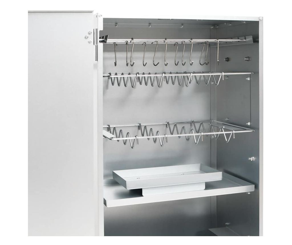 Дървени въглища за пушене на скара 44,5x29x83 см, поцинкована стомана - 8