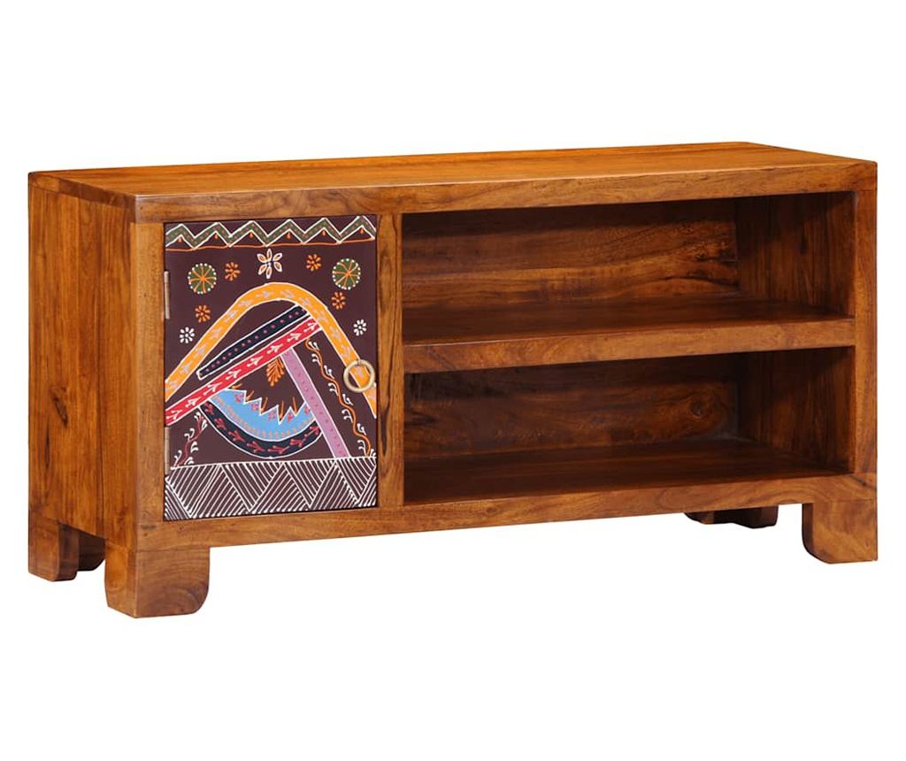 ТВ шкаф Multicolour 90x30x45 масивна дървесина акация - 2