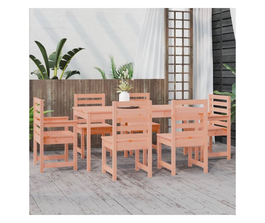 Градински комплект маса, 7 части, масивна дървесина Дуглас - 3