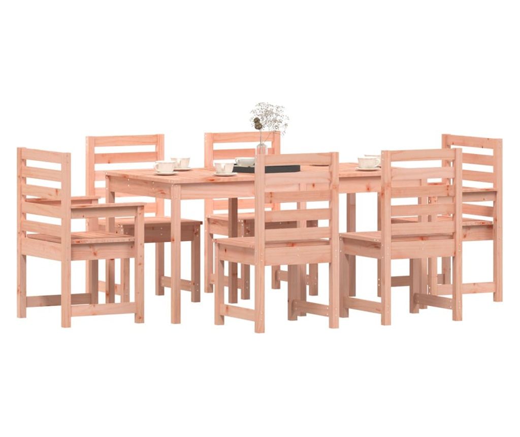 Градински комплект маса, 7 части, масивна дървесина Дуглас - 4