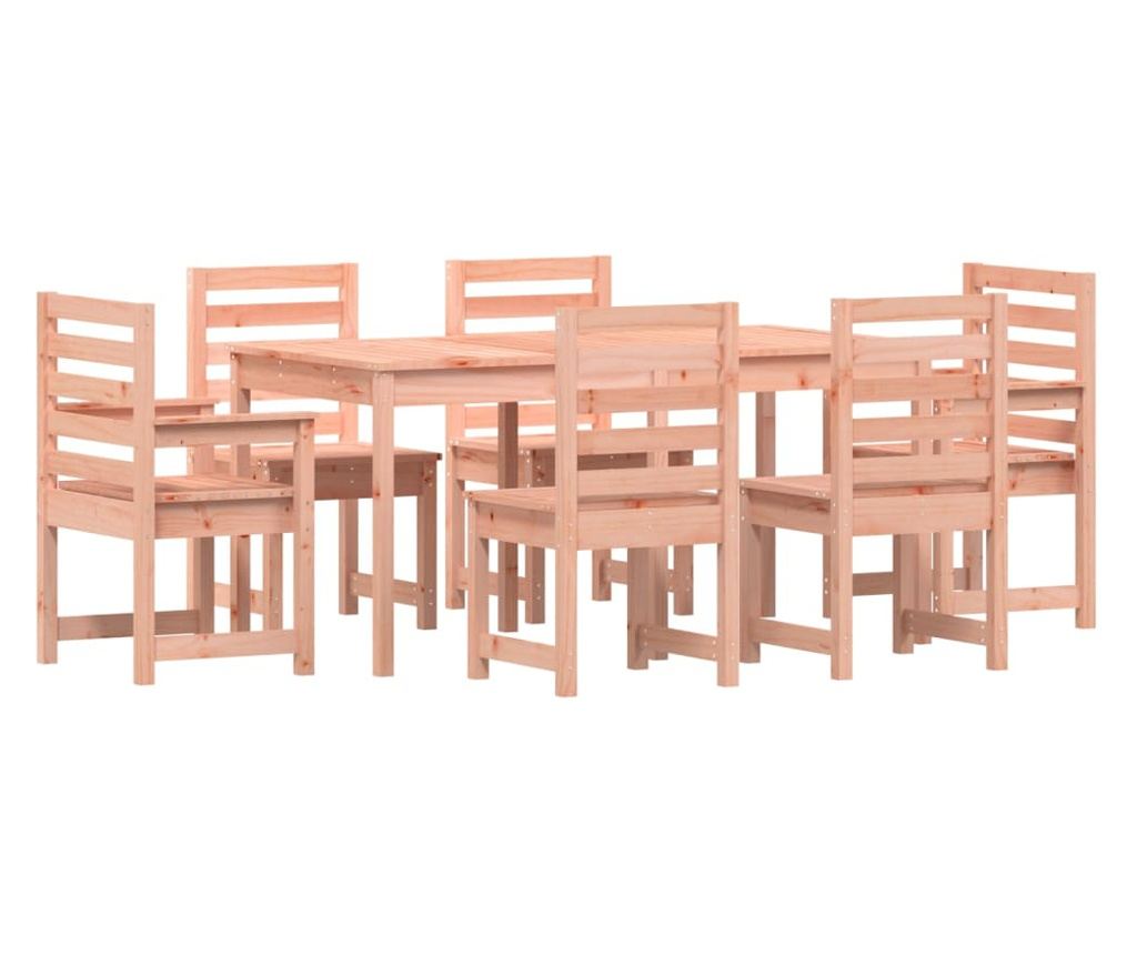 Градински комплект маса, 7 части, масивна дървесина Дуглас - 5