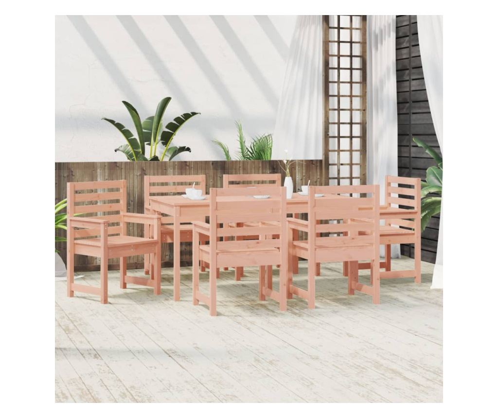 Градински комплект маса, 7 части, масивна дървесина Дуглас - 3