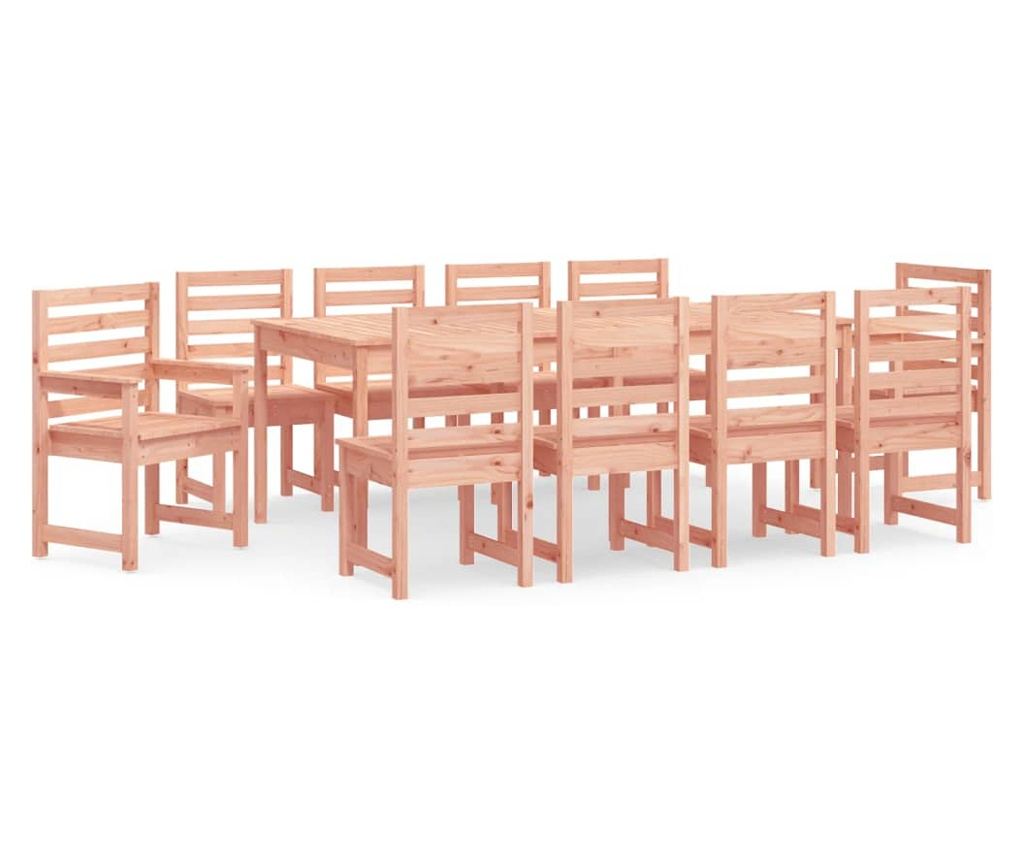 11-частичен комплект градински мебели, масивна дървесина Дуглас - 2
