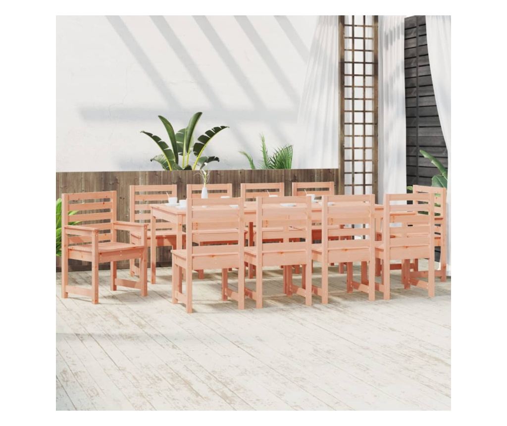 11-частичен комплект градински мебели, масивна дървесина Дуглас - 3