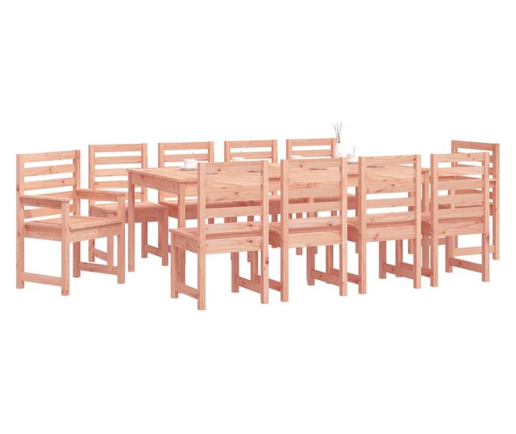 11-частичен комплект градински мебели, масивна дървесина Дуглас - 4