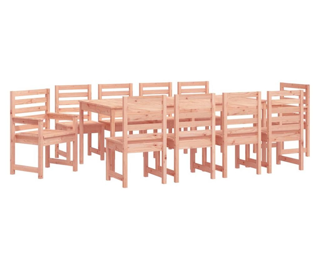 11-частичен комплект градински мебели, масивна дървесина Дуглас - 5