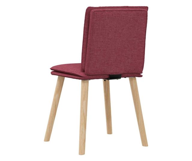 Vrtljivi jedilni stoli, 6 kosov, vinsko rdeča, blago