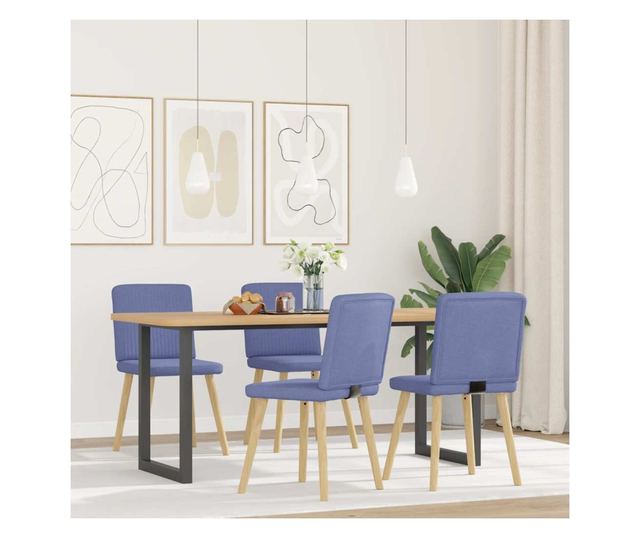 Jedilni stoli 4 kosi Jeans modra tkanina