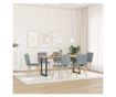 Jedilni stoli, komplet 6, svetlo sivi, blago