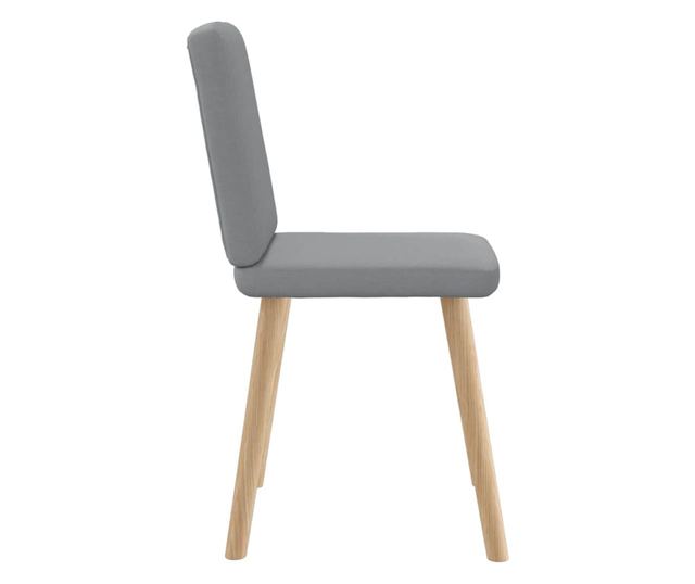 Jedilni stoli, komplet 6, svetlo sivi, blago