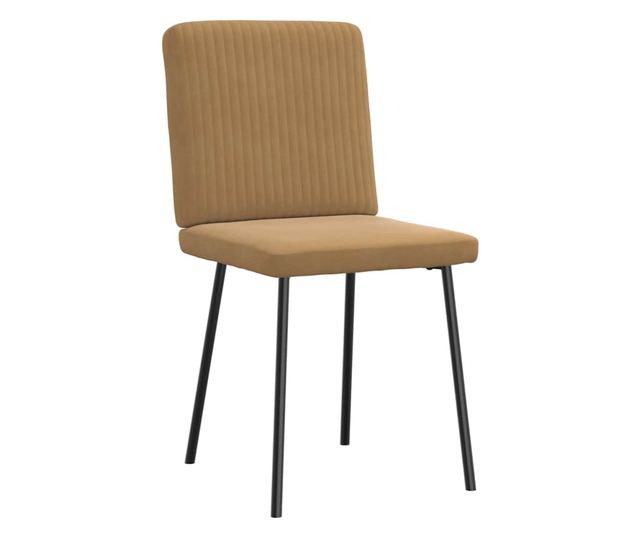 Kuhinjski stoli, komplet 4, rjavi, žamet