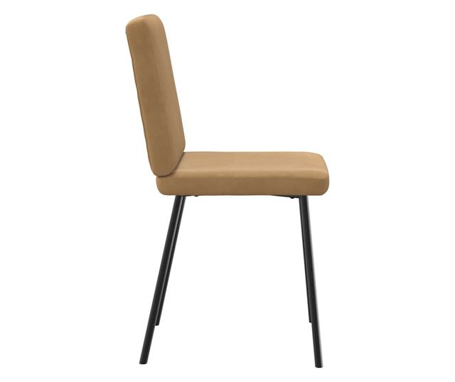 Kuhinjski stoli, komplet 4, rjavi, žamet