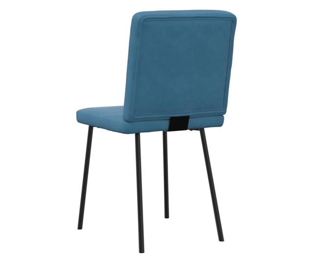 Jedilni stoli, 4 kosi, modri, žamet