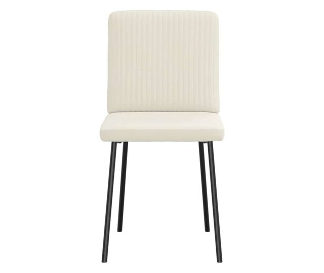 Jedilni stoli, komplet 6, kremni, žamet