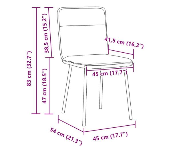 Jedilni stoli, komplet 4, roza, žamet