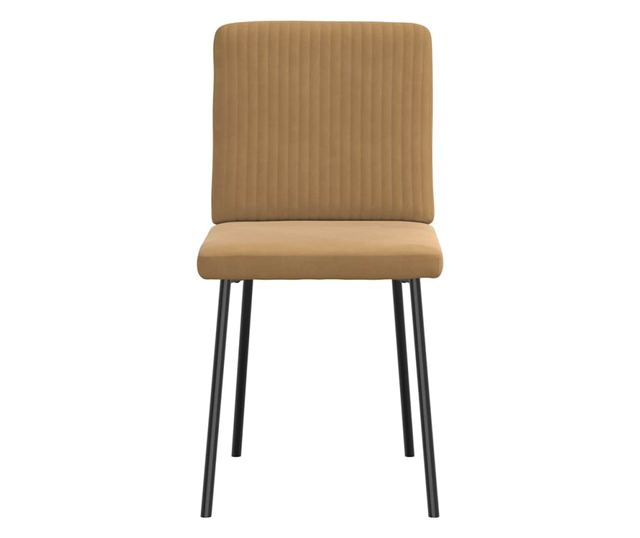 Kuhinjski stoli, komplet 4, rjavi, žamet