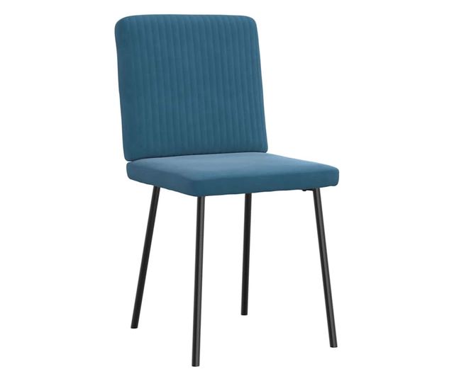 Jedilni stoli, 4 kosi, modri, žamet