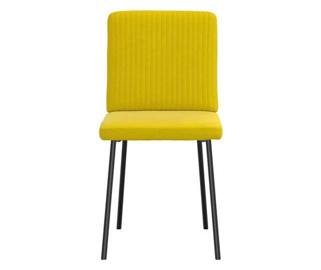 Kuhinjski stoli, 2 kosa, rumeni, žamet