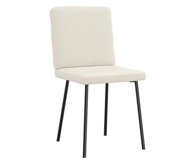 Jedilni stoli, komplet 6, kremni, žamet