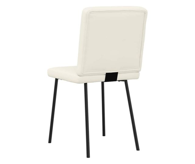 Jedilni stoli, komplet 6, kremni, žamet