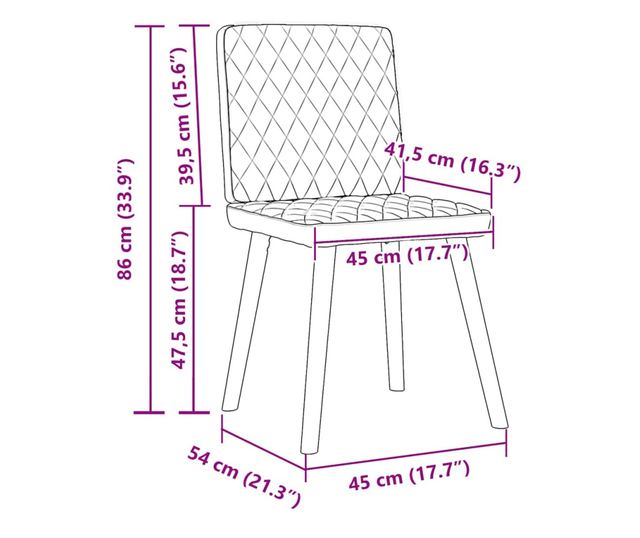 Kuhinjski stoli, komplet 4, tekstilni material