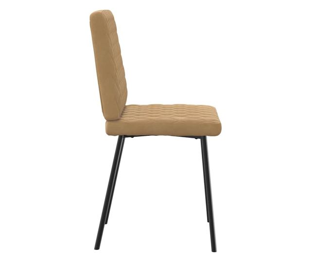 Kuhinjski stoli, 2 kosa, rjavi, žamet