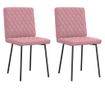 Jedilni stoli, 2 kosa, roza, žamet