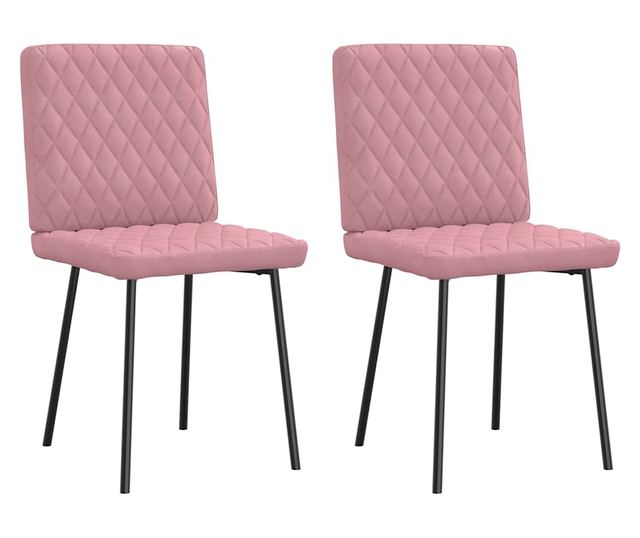 Jedilni stoli, 2 kosa, roza, žamet