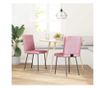 Jedilni stoli, 2 kosa, roza, žamet