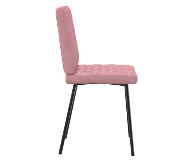 Jedilni stoli, 2 kosa, roza, žamet