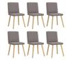 Jedilni stoli, komplet 6, taupe siva, tkanina
