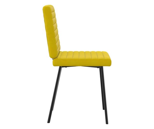 Jedilni stoli, 6 kosov, rumeni, žamet