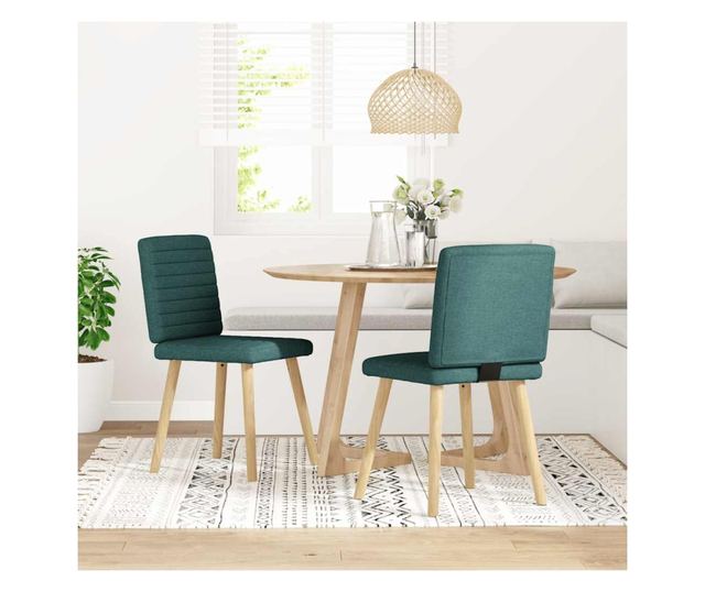 Jedilni stoli, 2 kosa, temno zelena, blago