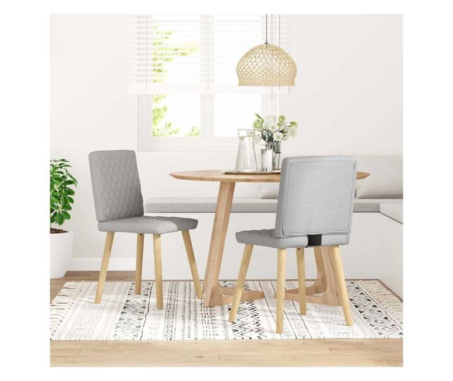 Jedilni stoli 2 kosa sivo blago