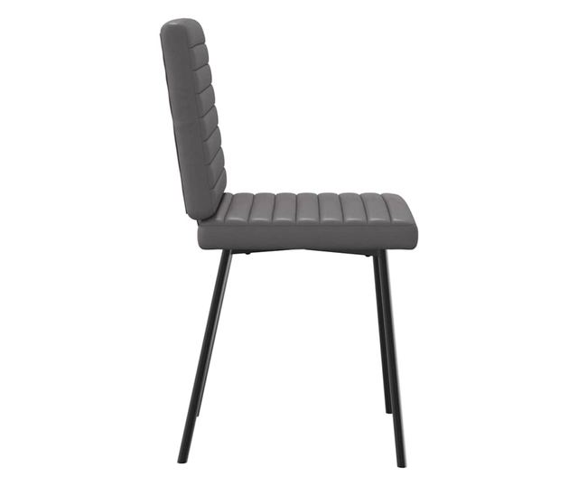 Jedilni stoli, 6 kosov, sivi, umetno usnje