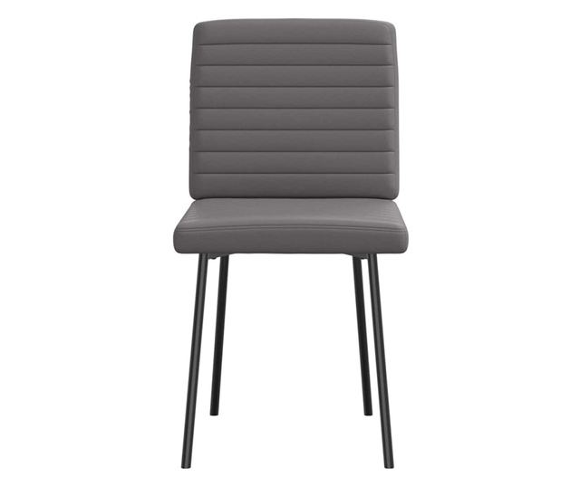 Jedilni stoli, 4 kosi, sivi, umetno usnje