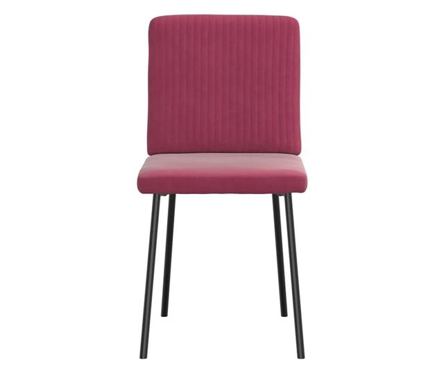 Jedilni stoli, 2 kosa, vinsko rdeča, žamet