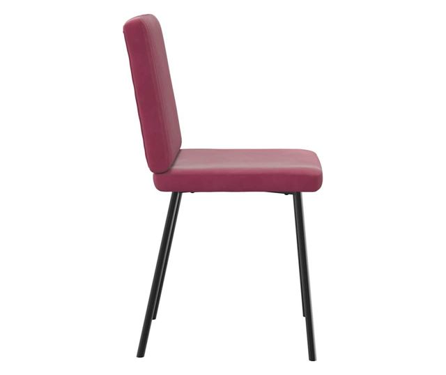 Jedilni stoli, 2 kosa, vinsko rdeča, žamet