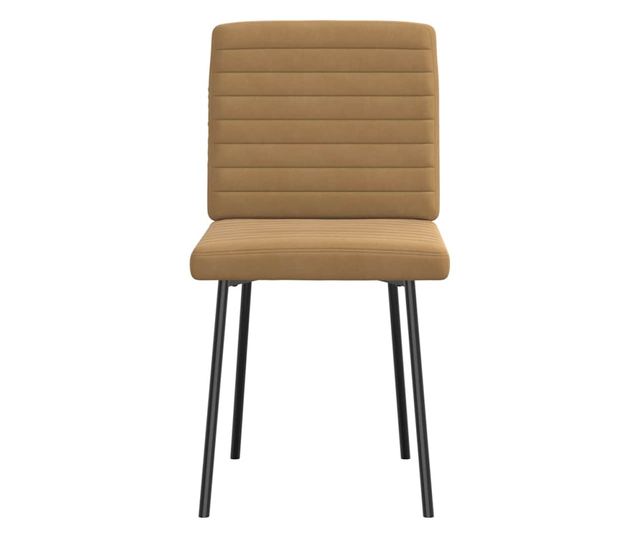 Kuhinjski stoli, 2 kosa, rjavi, žamet