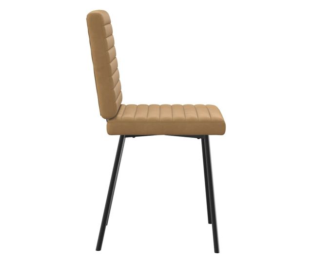 Kuhinjski stoli, 2 kosa, rjavi, žamet